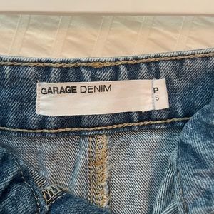 Garage distressed denim skirt